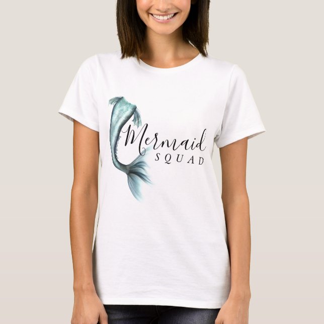 T-shirt Mermaid Crew Aqua | Mint Seafoam Luxe Bridal Party (Devant)