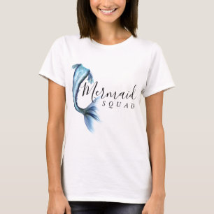 T-shirt Mermaid Crew Ice Blue   Muted Bachelorette Party