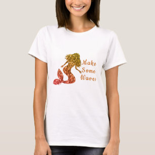 T-shirt Mermaid jaune rouge ombragé Éparcelles Faire quelq
