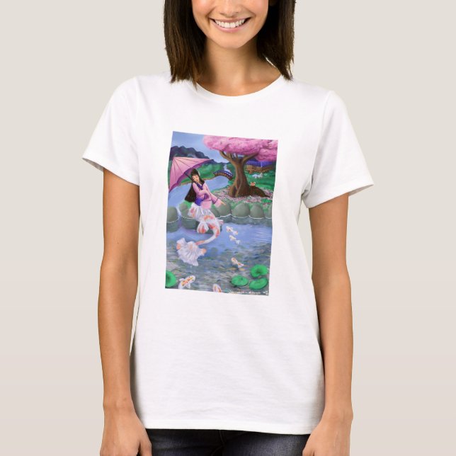 T-shirt Mermaid Koi landscape (Devant)