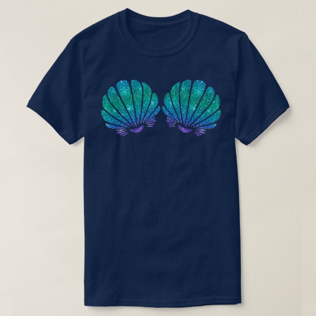 T-shirt Mermaid Sea Shell Bra Costume (Design devant)