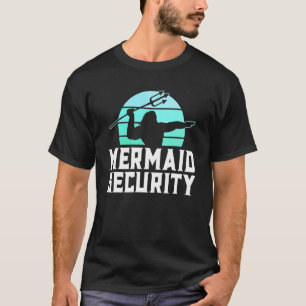 T-shirt Mermaid Sécurité Mens Garçons Nager Papa Merdad Tr