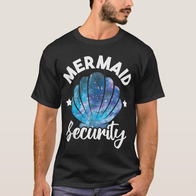 T-shirt Mermaid Security Seashell Mermaid Squad Anniversai (Devant)