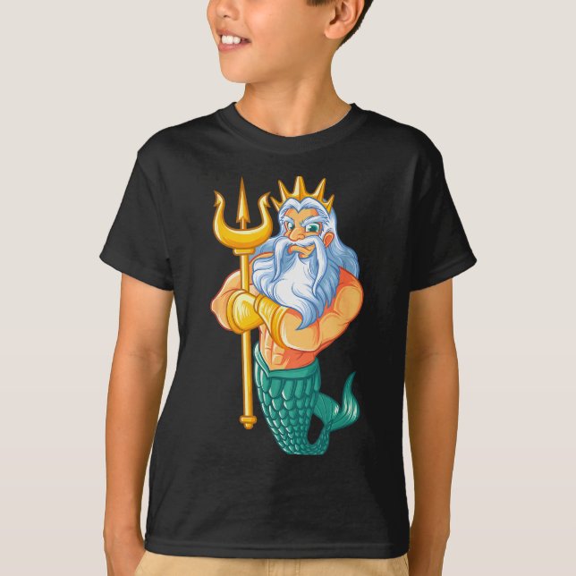 T-shirt Mermaid Security Shirt _ Funny Merman Swimming Gif (Devant)