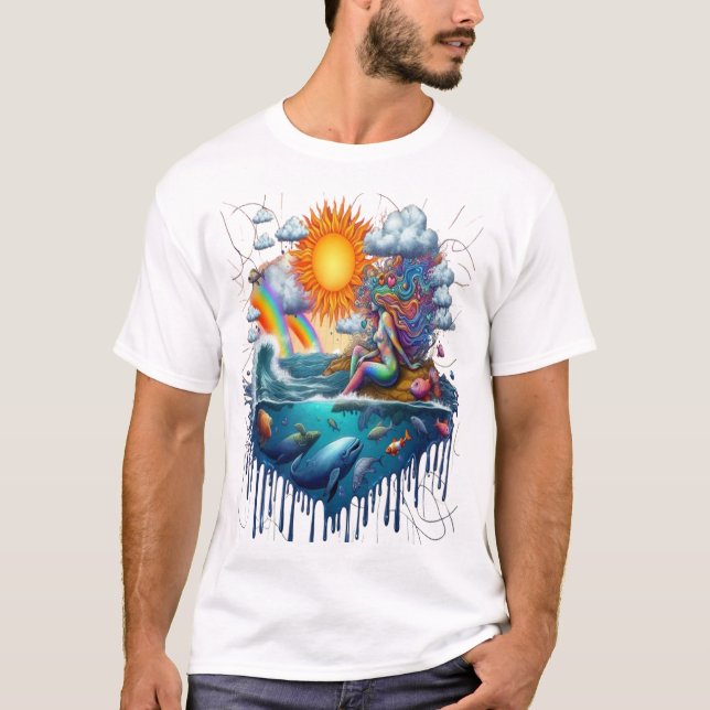 T-shirt Mermaid Surreal Subconscient Soleil Bissé Matin (Devant)