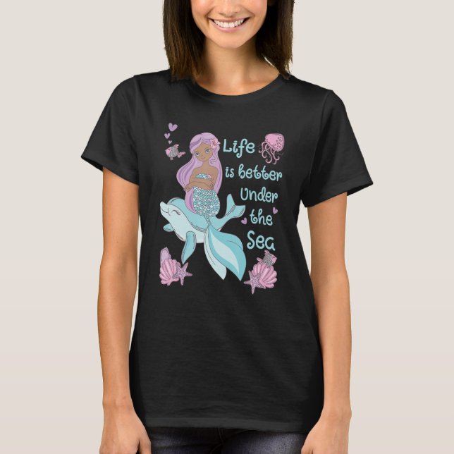 T-shirt Mermaid  Under the Sea Cute Ocean Design (Devant)