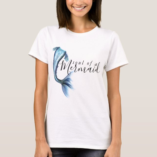 T-shirt #MermaidLife âme d'une sirène | Devis bleu (Devant)