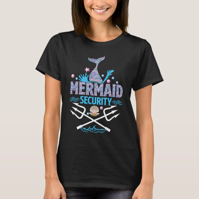 T-shirt Merman Mermaid Security  Lifeguard Swimmer Costume (Devant)