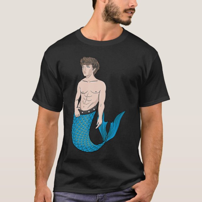 T-shirt Merman Mermen Merboy Majestic Boy Mermaid (Devant)