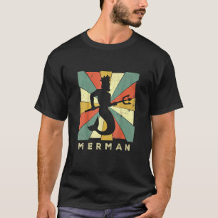 T-shirt Merman Vintage Retro Style J'aime Mermen Tee