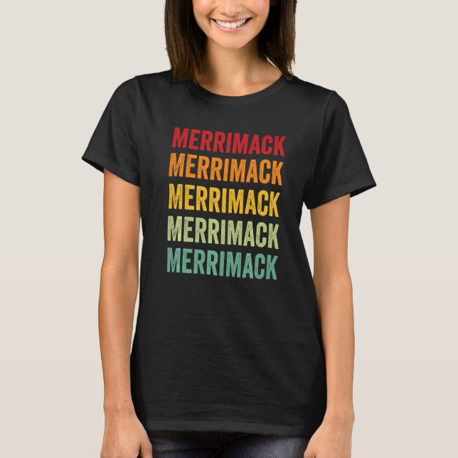 T-shirt Merrimack County New Hampshire Rainbow Text (Devant)
