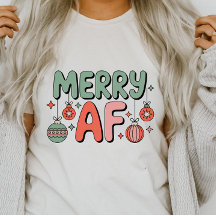 Merry AF Cute Funny Christmas