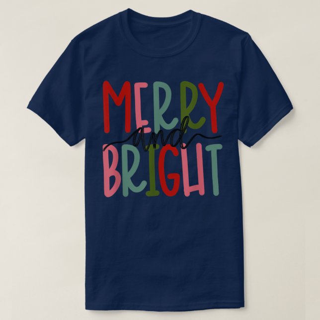 T-shirt Merry and Bright Christmas Women Girls Kids Toddle (Design devant)