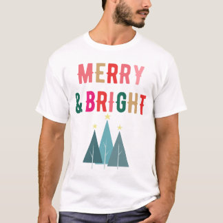 T-shirt Merry and Bright Design de Noël