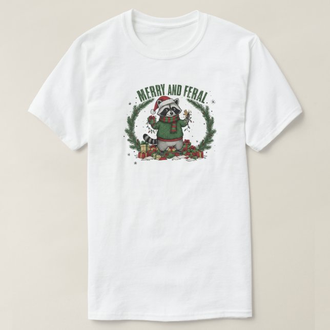T-shirt Merry And Feral Raccoon (Design devant)