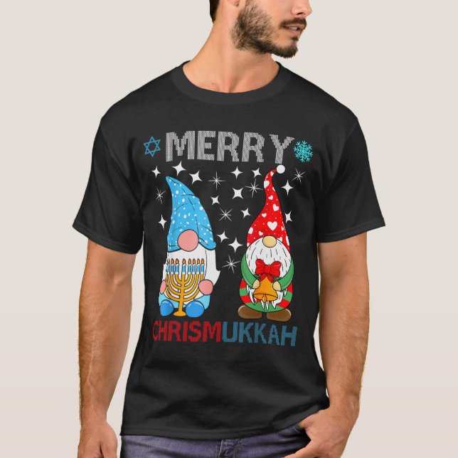T-shirt Merry Chrismukkah Funny Gnomes Christmas And Hanuk (Devant)