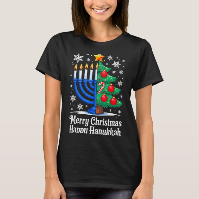 T-shirt Merry Chrismukkah Happy Christmas Hanukkah Matchin (Devant)