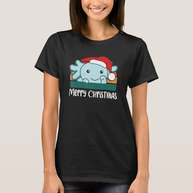 T-shirt Merry Christmas   Axolotl Christmas (Devant)