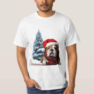 T-shirt Merry Christmas Bulldog