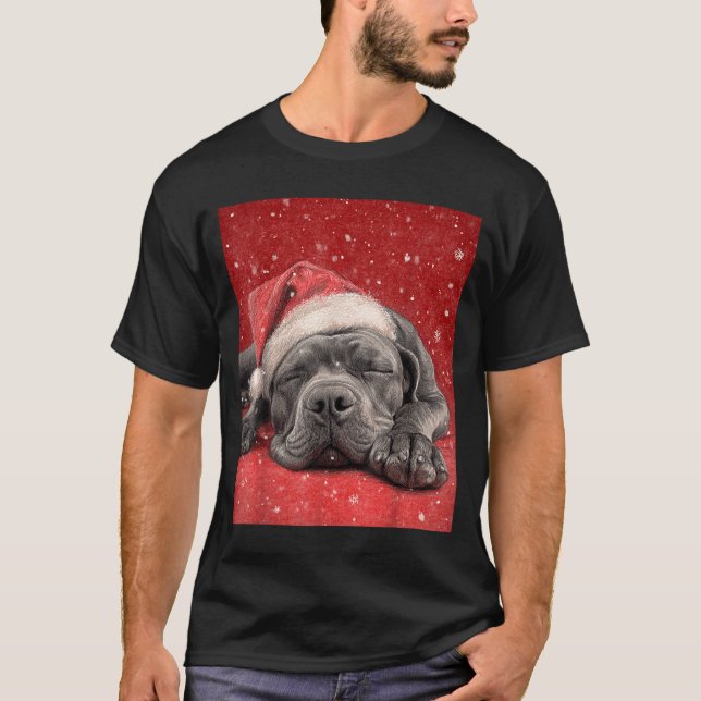 T-shirt Merry Christmas Cane Corso  (Devant)