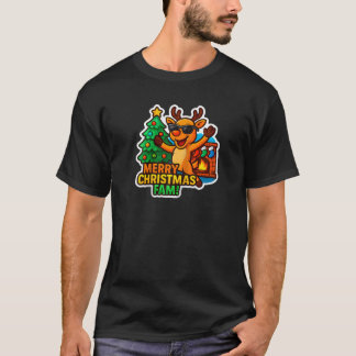 T-shirt Merry Christmas Fam Family Dinner Gathering Funny 