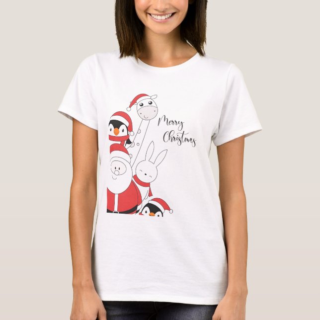 T-shirt Merry Christmas Friends (Devant)