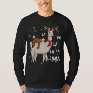 T-shirt Merry Christmas Funny Sloth Riding Llama