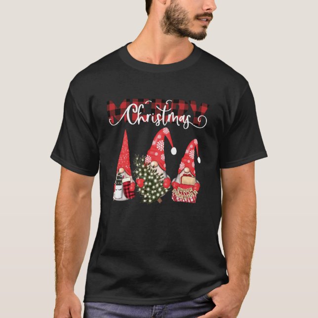 T-shirt Merry Christmas Gnomies Costume Matching Buffalo R (Devant)