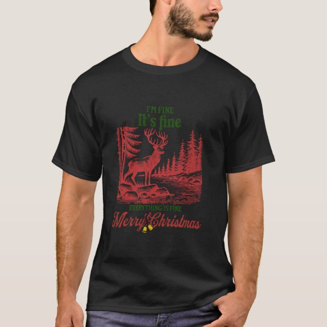 T-shirt Merry Christmas Humor Reindeer Holiday Rush Everyt (Devant)