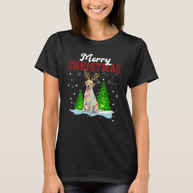 T-shirt Merry Christmas Labrador Tree Lights Labrador Chri (Devant)
