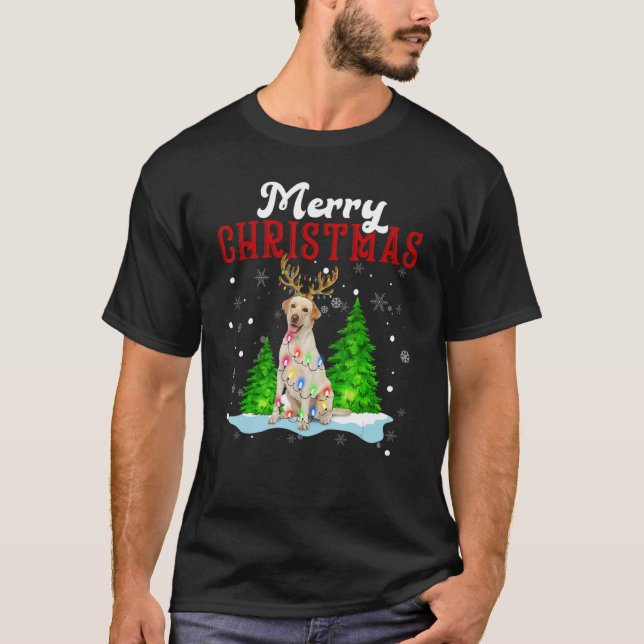 T-shirt Merry Christmas Labrador Tree Lights Labrador Chri (Devant)