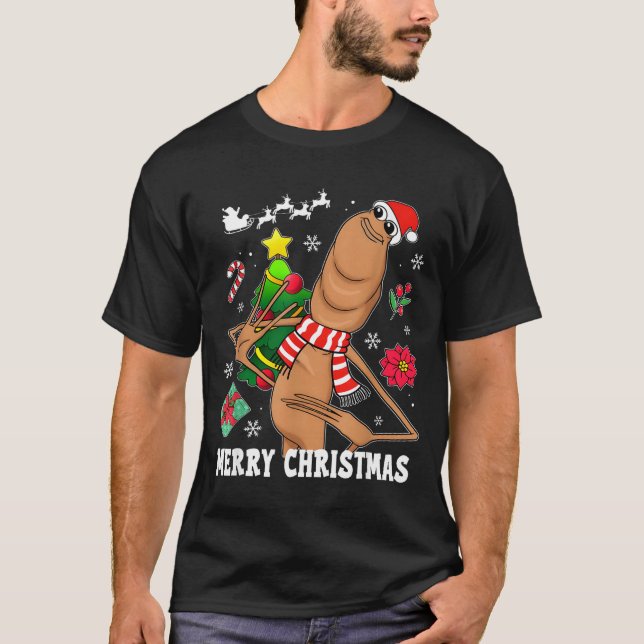 T-shirt Merry Christmas Marcus The Worm Funny Unhinged Mem (Devant)