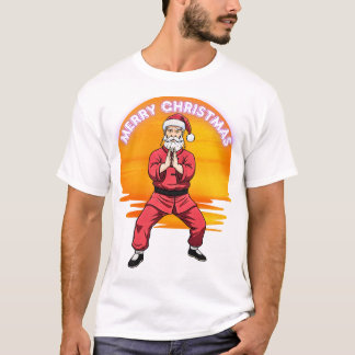 T-shirt Merry Christmas Martial Arts Santa Kung Fu Wing 