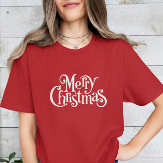 T-shirt Merry Christmas Modern Red Women's Holiday Design 