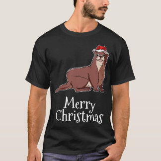 T-shirt Merry Christmas Otter Santas Casquette Sea Otter