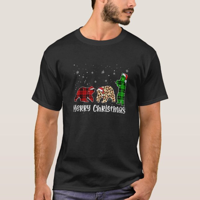 T-shirt Merry Christmas Polar Bear Animals Leopard Buffalo (Devant)