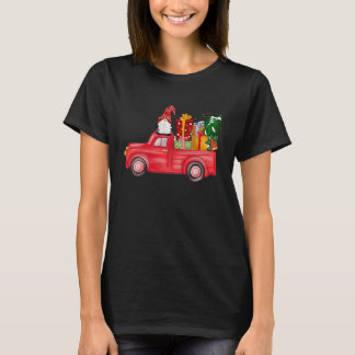 T-shirt Merry Christmas Red Gnome Truck Funny  Men Women K