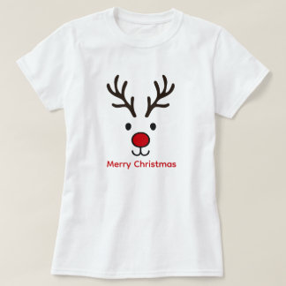T-shirt Merry Christmas Reindeer Cute Xmas Personalized 