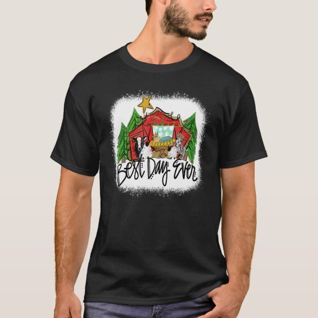 T-shirt Merry Christmas Xmas Tree Highland Cow Farm Animal (Devant)