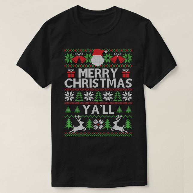 T-shirt Merry Christmas Ya'll (Design devant)