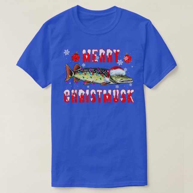T-shirt Merry Christmusk Xmas Lights Santa Musy Mu (Design devant)