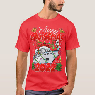 T-shirt Merry Cruisemas 2022 Croisière Santa Hat Reindeer 