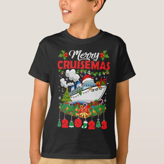T-shirt Merry Cruisemas croisière en famille Noël 2023 Amu (Devant)
