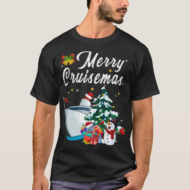T-shirt Merry Cruisemas croisière en famille Noël Funny Bo (Devant)