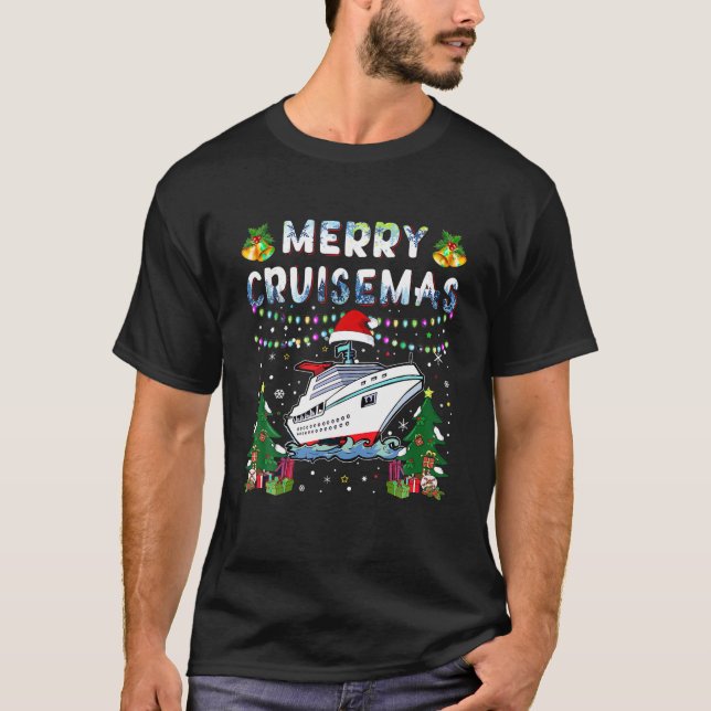T-shirt Merry Cruisemas Famille Croisière Noël 2023 Drôle (Devant)