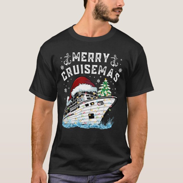 T-shirt Merry Cruisemas Funny Cruise Ship Famille Noël (Devant)