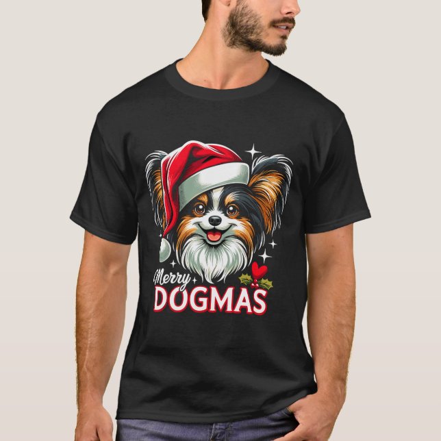 T-shirt Merry Dogmas Christmas Pallon Dog Santa Hat Xmas C (Devant)