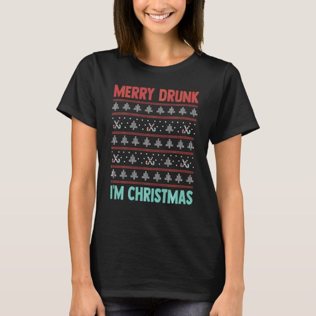 T-shirt Merry Drung Je M Noël laide Sweater (Devant)