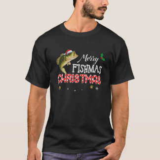 T-shirt Merry Fishmas Christmas Animal Santa Fishing Xmas