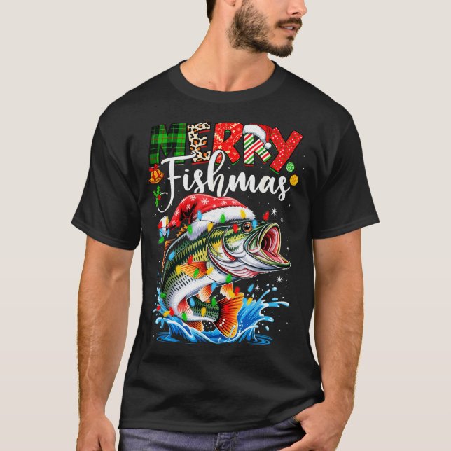 T-shirt Merry Fishmas Fish Fishing Merry Xmas Christmas Me (Devant)